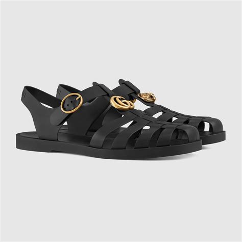 gucci rubber buckle strap sandal replica
